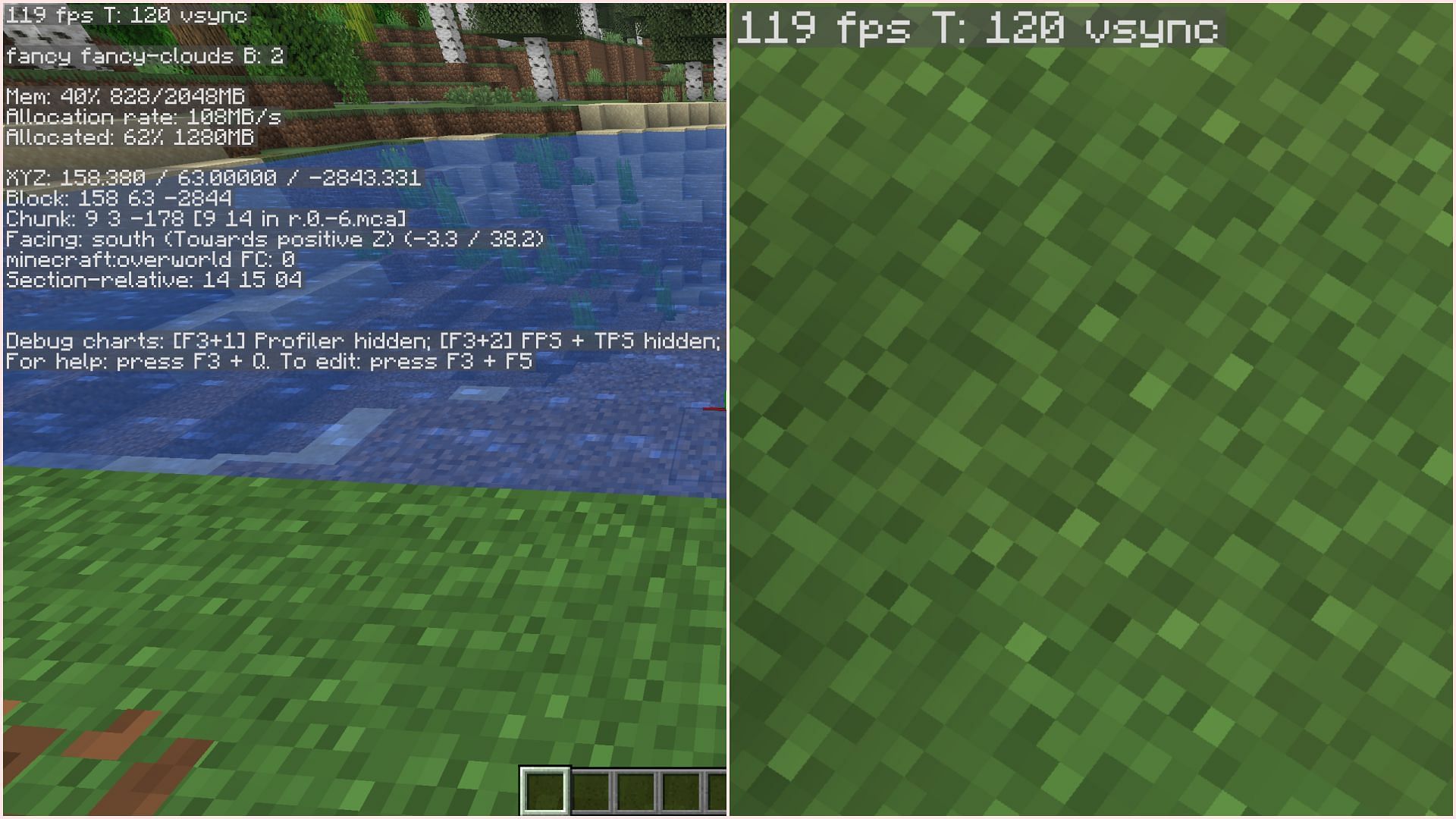 The new decluttered debug screen will surely increase FPS (Image via Sportskeeda Gaming || Mojang Studios)